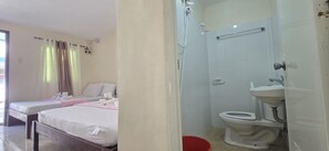 Dusche, Bidet, Handtücher, Seife