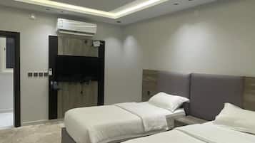 2 bedrooms, premium bedding, pillow-top beds, soundproofing
