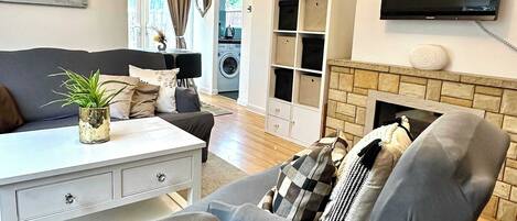 TV, fireplace, DVD player, offices