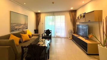 Apartemen, 1 kamar tidur, akses difabel, balkon | Ruang keluarga