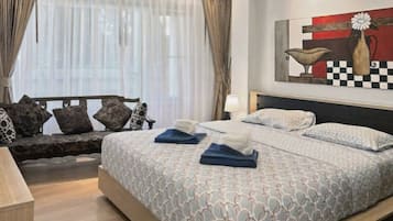 Huoneisto, 1 makuuhuone, esteetön, parveke | 1 makuuhuone