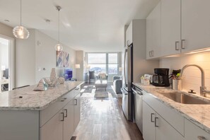 Fridge, microwave, oven, stovetop - Luxury Apt Downtown Seaport (Boston MA)