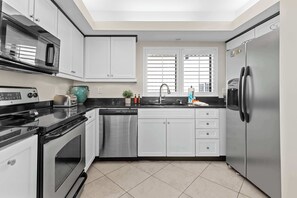 Condo, Multiple Beds, Balcony, Ocean View (Shipwatch Surf & Yacht Club D502) | Private kitchen | Fridge, microwave, oven, stovetop - Shipwatch Surf & Yacht Club D502 (Pensacola)