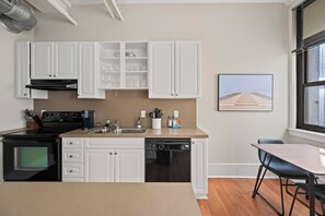Fridge, dining tables - Landing | Amazing 1BD, Gym (Nashville)
