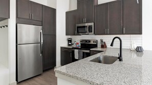 Fridge, dining tables