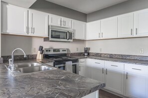 Fridge, dining tables