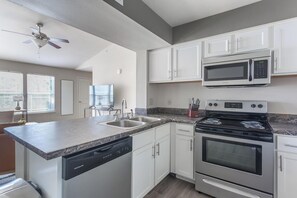 Fridge, dining tables
