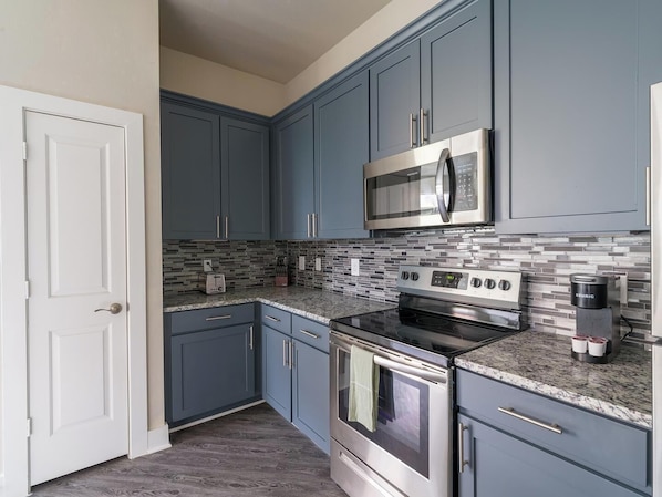 Fridge, dining tables