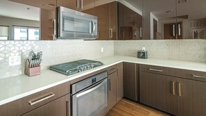 Fridge, dining tables