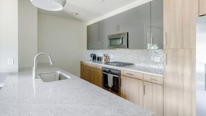 Fridge, dining tables