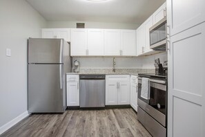 Fridge, dining tables