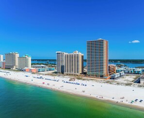 Enjoy stunning ocean views from spacious balconies with large windows.