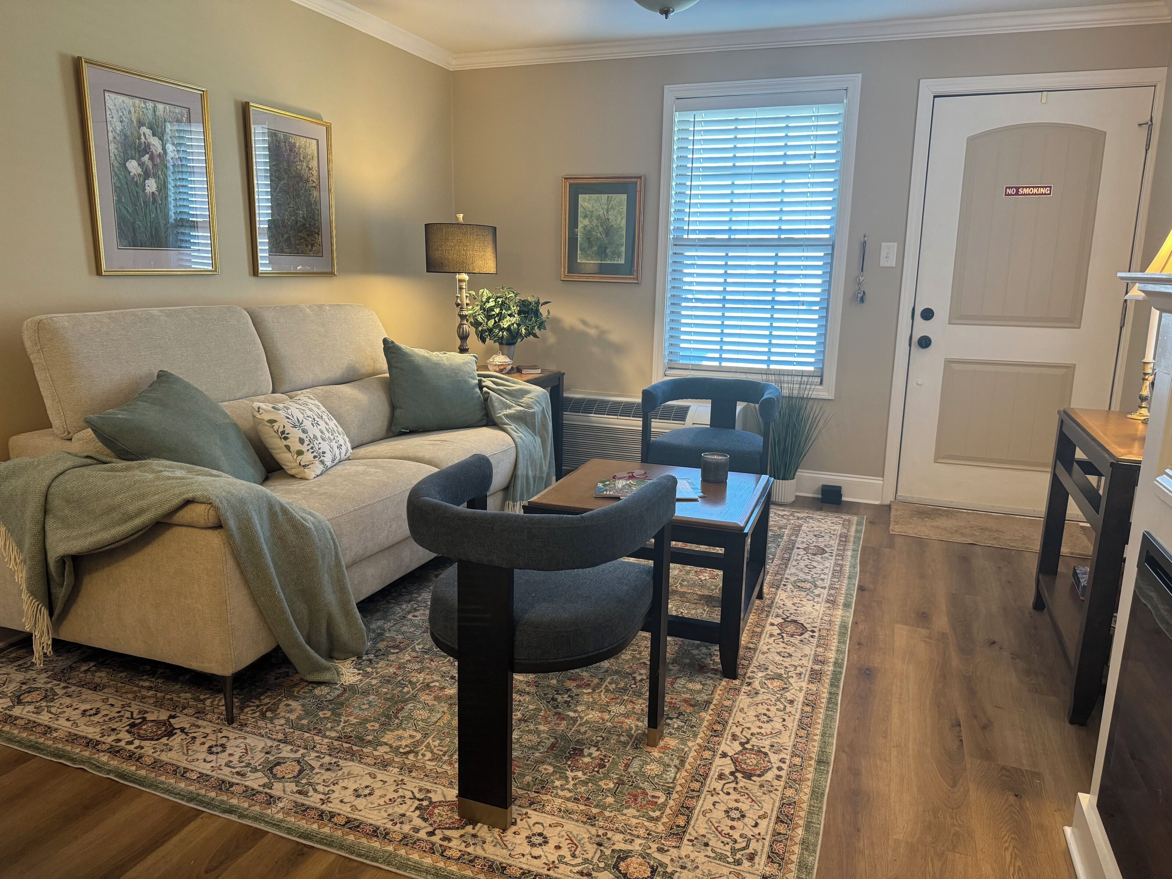 TV connectée, cheminée, livres