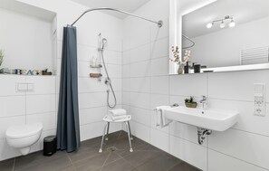 Shower, hair dryer - Cozy apartment in Olpenitz with WiFi (Olpenitz)