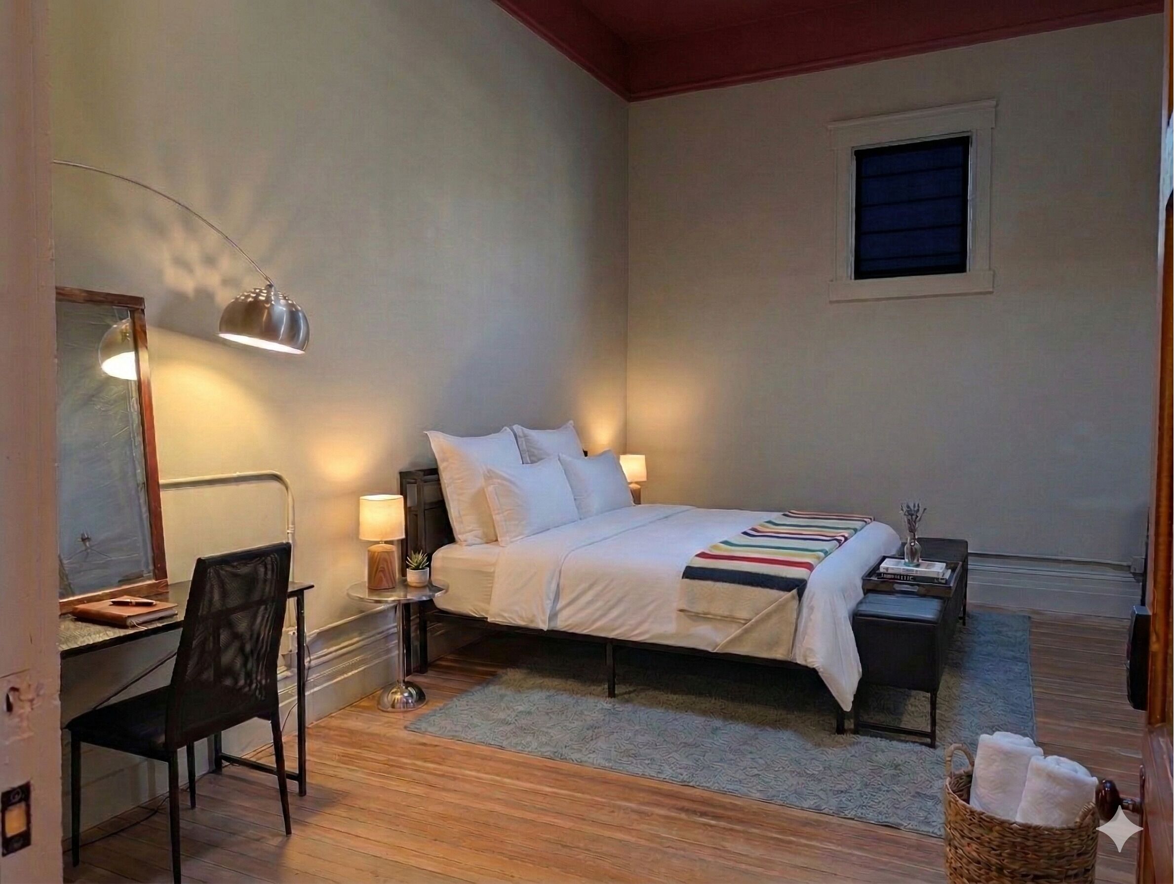 Premium bedding, down duvets, individually decorated