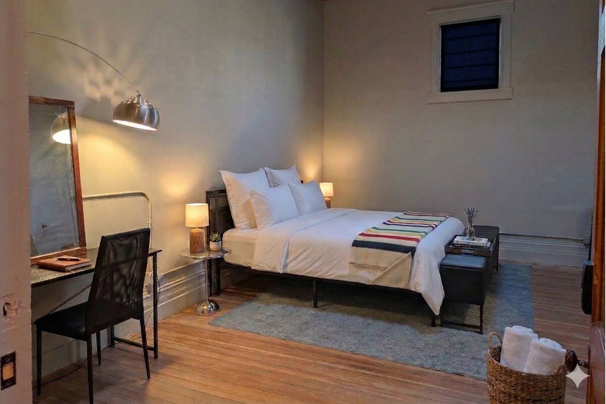 Premium bedding, down duvets, individually decorated