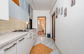 Fridge, stovetop, coffee/tea maker