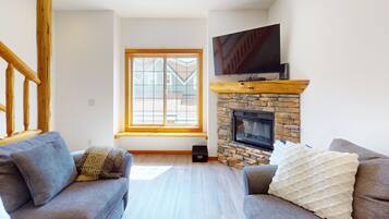 Télévision, cheminée