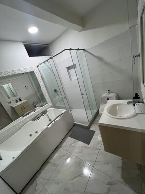 Towels, soap, toilet paper