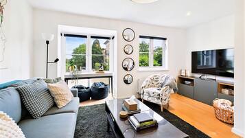 Smart TV, books, stereo