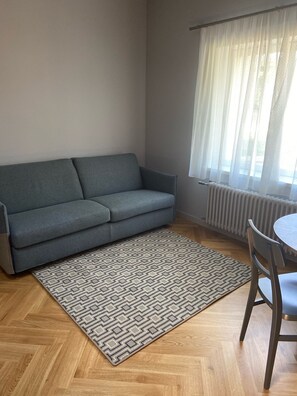 Leilighet, 1 soverom | Skrivebord, lydisolert, strykejern/-brett og wi-fi (inkludert)