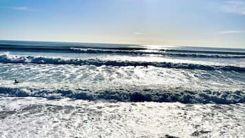 On the beach, white sand