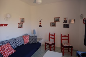 Basic Apartment, Kitchen, Partial Sea View | Living area