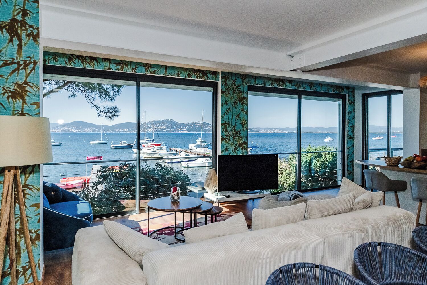 Comfort Villa, Non Smoking, Sea View | Living area | 50-inch flat-screen TV with satellite channels, TV