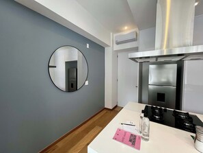 Microwave, stovetop, coffee/tea maker, toaster