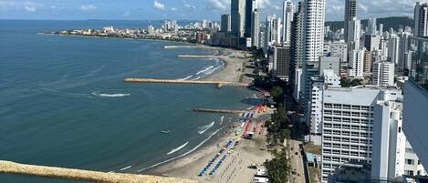 Sun-loungers, beach towels