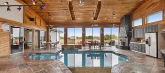 6000 SQFT Estate w/ TX Shaped Indoor Pool + Game Room & Separate Guest House