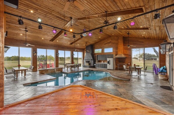 Indoor pool, a heated pool