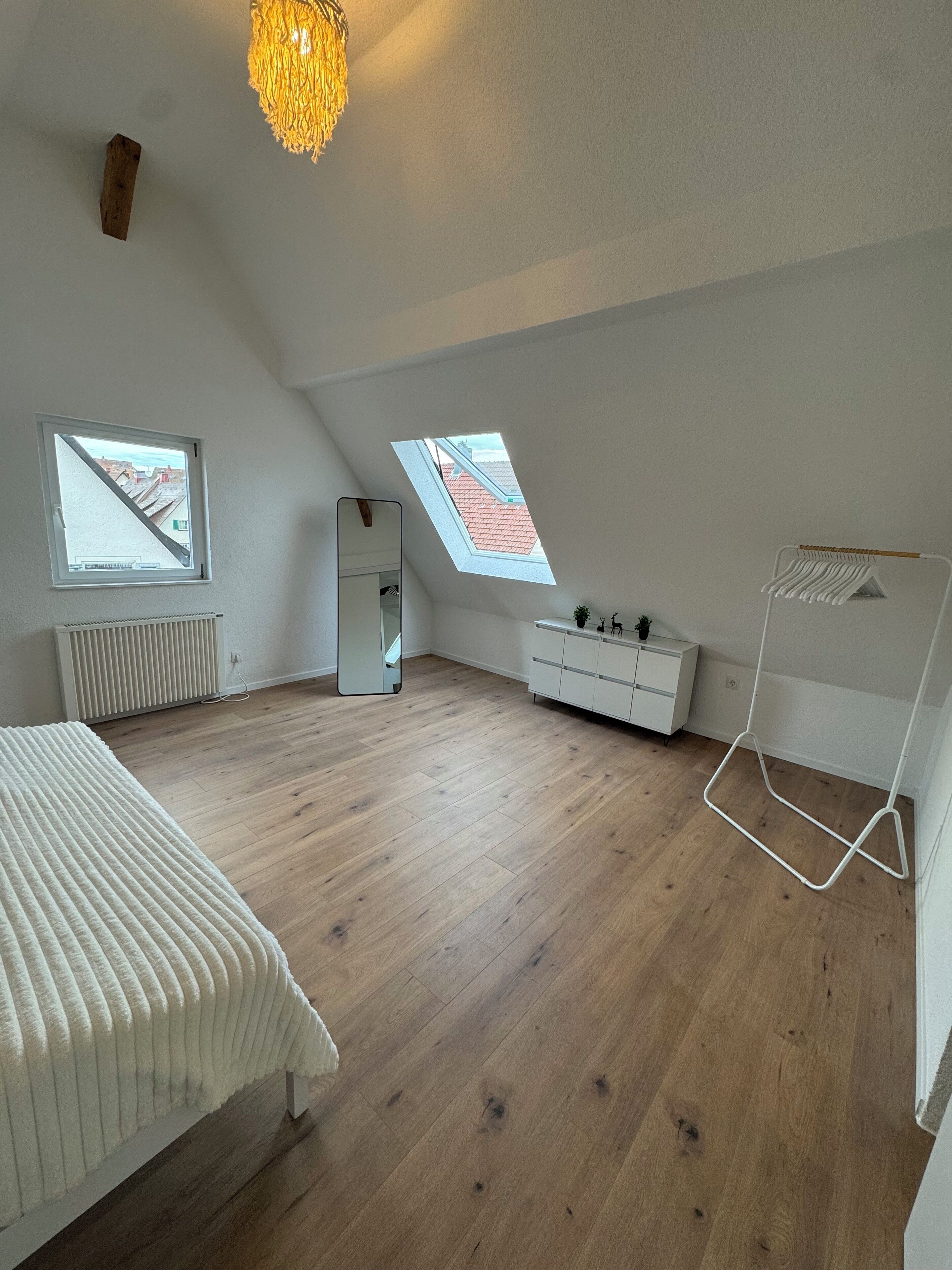 1 bedroom, desk, iron/ironing board, travel crib