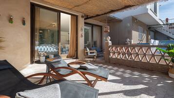 Deluxe Apartment, Sea View | Terrace/patio