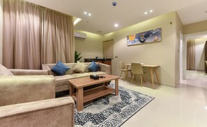 Junior Suite | Living area - Alhudu Apartments (Riyadh)