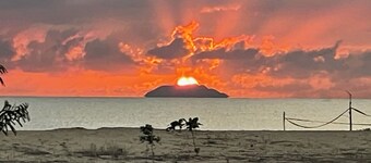 Large Oceanfront 4 Bedroom Home near Rincon directly on a Beautiful Quiet Beach