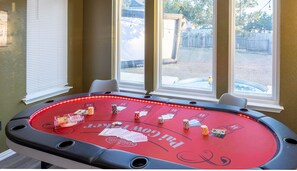 Game room - 5BR Retreat: Arcade, Cowboy Pool & Volleyball Oasis in Huge Backyard (Round Rock)