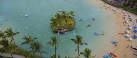 Sun-loungers, beach towels