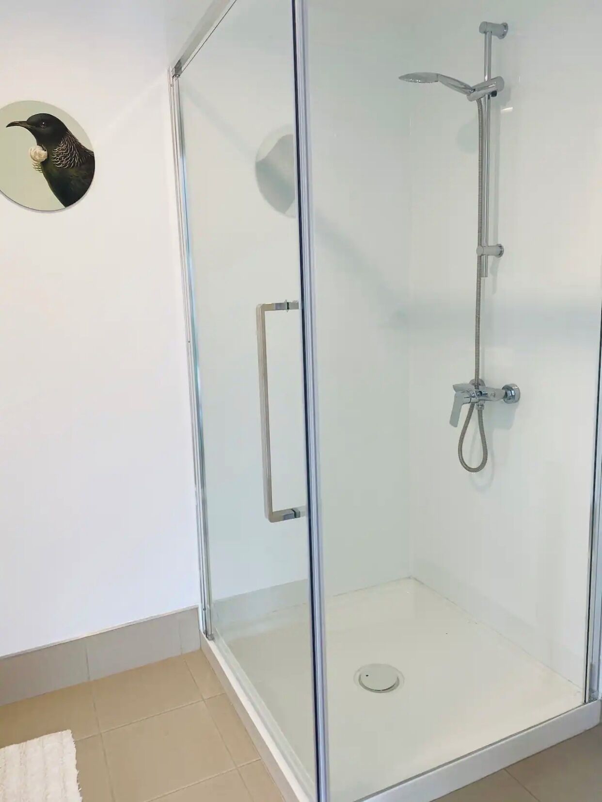 Ducha, secador de pelo, toallas, jabón