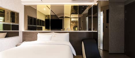 Chambre Double Premium | Bureau, espace de travail pour ordinateur portable, Wi-Fi gratuit