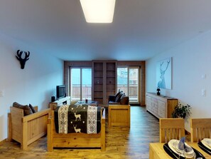 Apartment | Living room - Exquisite Apartment With Balcony (Veysonnaz)