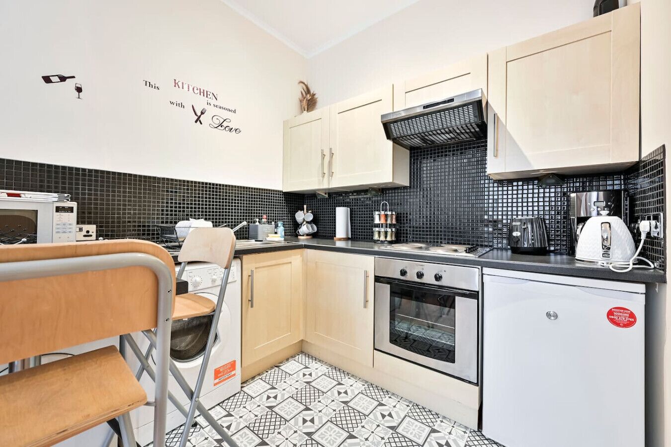 Microwave, oven, stovetop, dishwasher