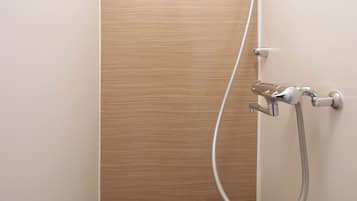 Shower, free toiletries, hair dryer, slippers