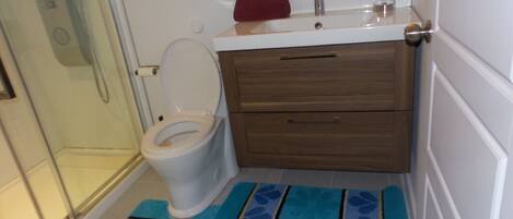 シャワー、ヘアドライヤー、ビデ、タオル