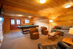 TV, fireplace - Family-Friendly Modern Cabin with Spectacular Views (Angel Fire)