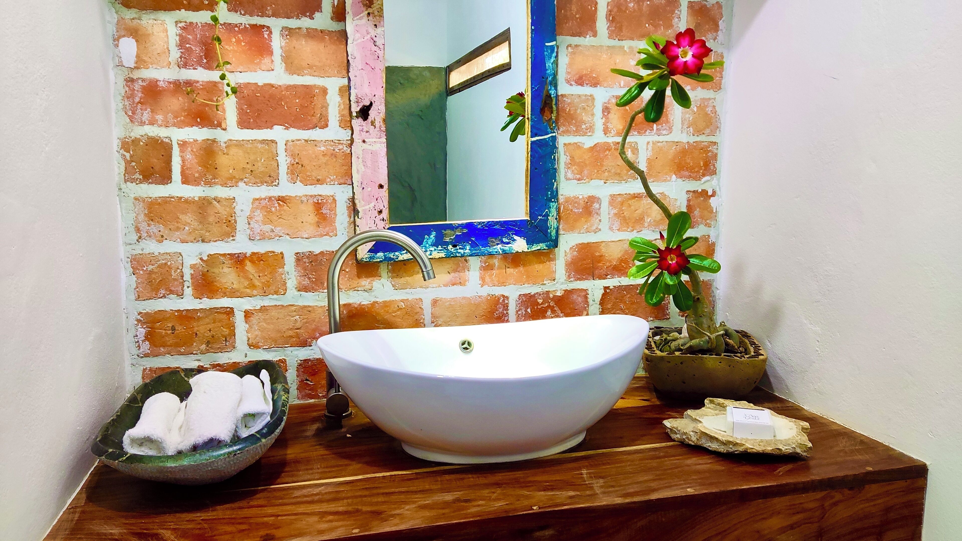 Shower, towels, soap, toilet paper