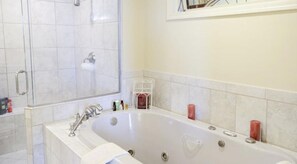 Hair dryer, towels, toilet paper
