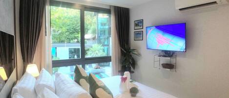 1 bedroom, iron/ironing board, Internet, bed sheets