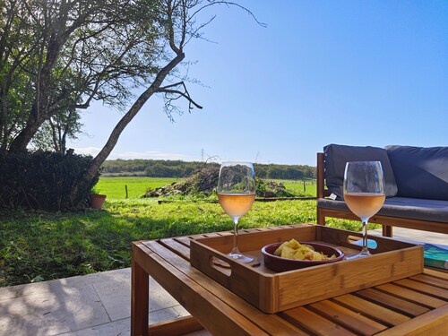 Gite Valades with pool and view