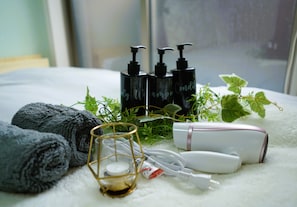 Sèche-cheveux, bidet, serviettes fournies, savon